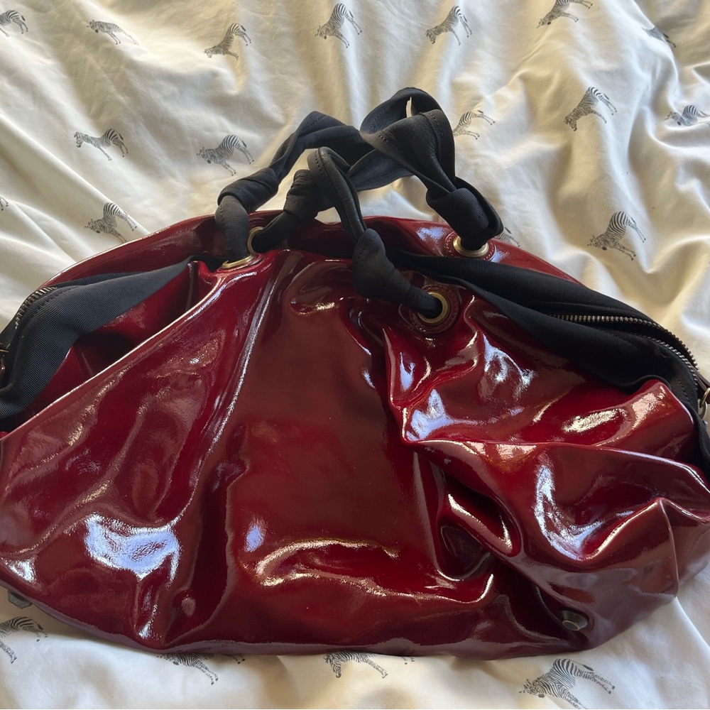 Lanvin patent leather bowler tote shoulder bag - Picture 6 of 7